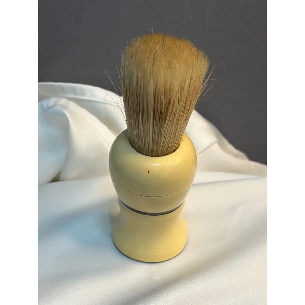 Vintage Cavalier Shaving Brush Butterscotch Handle Pure Bristle USA Made Barber